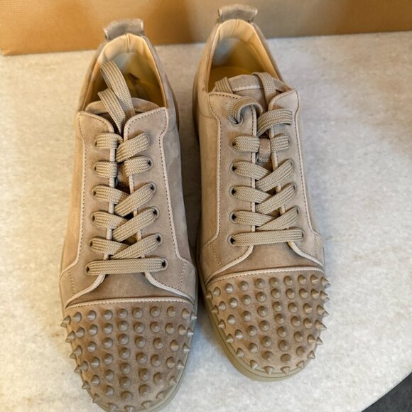 Christian Louboutin 3160934 Brown Suede Louis Jr. Spikes Orlato Sneaker, 45.5 46 - Picture 9 of 15